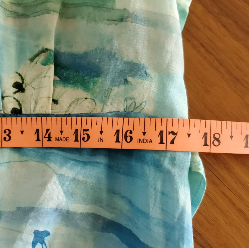 Zara Japanese Nature Watercolor Bird Print belted Midi Shirt Dress NWT 2183/014 - Picture 7 of 11